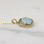 Dainty Pale Green Turquoise & Gold Necklace by 720