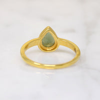 Rare Moldavite Teardrop in Gold Bezel Ring by 720