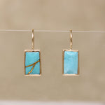 Kintsugi Inspired Turquoise & Gold Earrings by 720