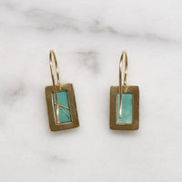 Kintsugi Inspired Turquoise & Gold Earrings by 720