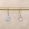19th Century Old Mine Cut Crystals in Silver & Gold Earrings