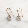 19th Century Old Mine Cut Crystals in Silver & Gold Earrings