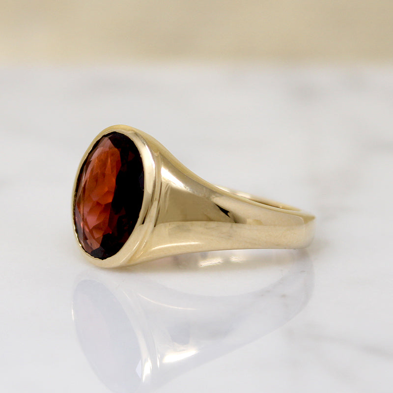 Hypnotic Almandine Garnet Signet Ring by 720