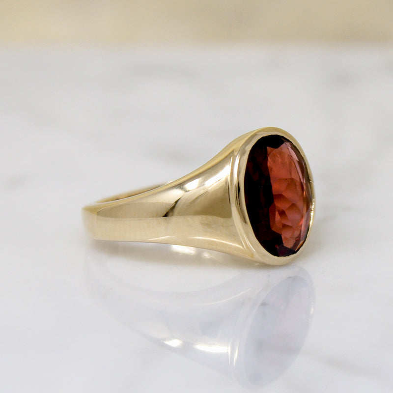 Hypnotic Almandine Garnet Signet Ring by 720