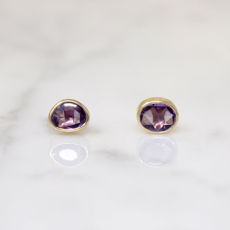 Bright Purple Sapphires in 14k Stud Earrings by 720