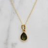 Vivid Moldavite in Sleek 14k Gold Pendant by 720