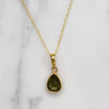 Vivid Moldavite in Sleek 14k Gold Pendant by 720