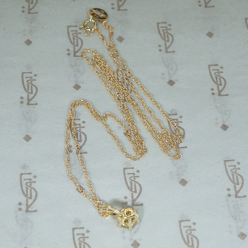 Sparkling Yellow Diamond Solitaire Pendant