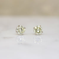 Sparkling 1.14tcw Fancy Light Yellow Diamond Studs