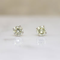 Sparkling 1.14tcw Fancy Light Yellow Diamond Studs