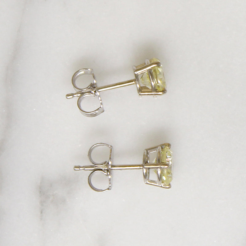 Sparkling 1.14tcw Fancy Light Yellow Diamond Studs