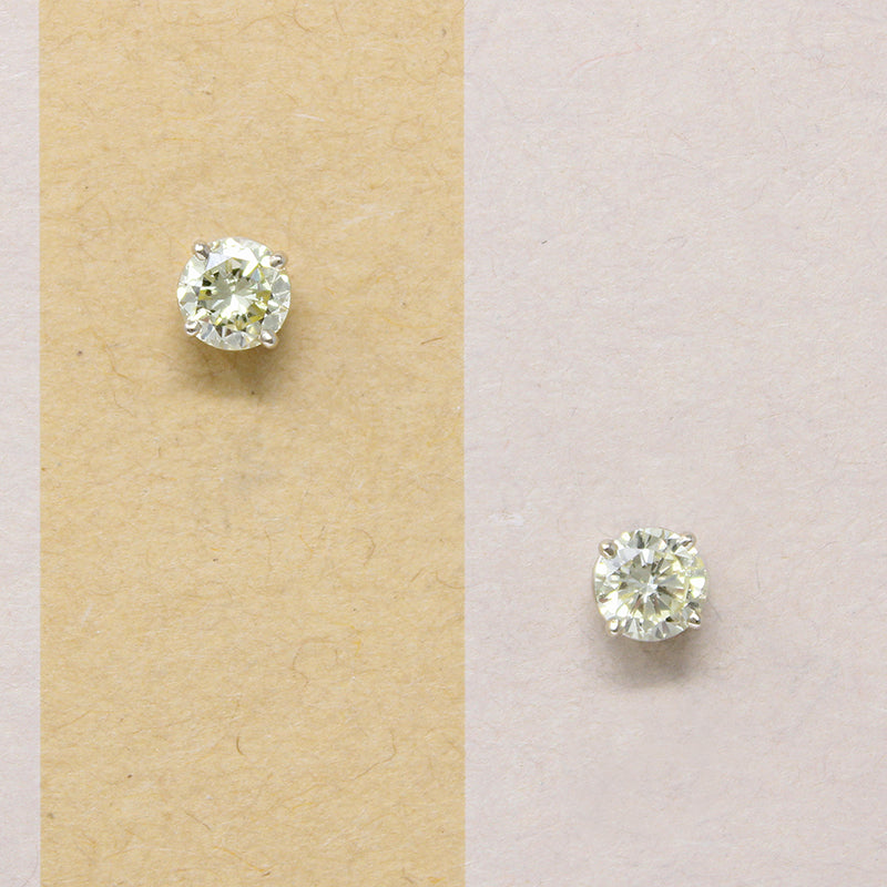 Sparkling 1.14tcw Fancy Light Yellow Diamond Studs
