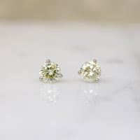 Effervescent 1.07tcw Fancy Light Yellow Diamond Studs