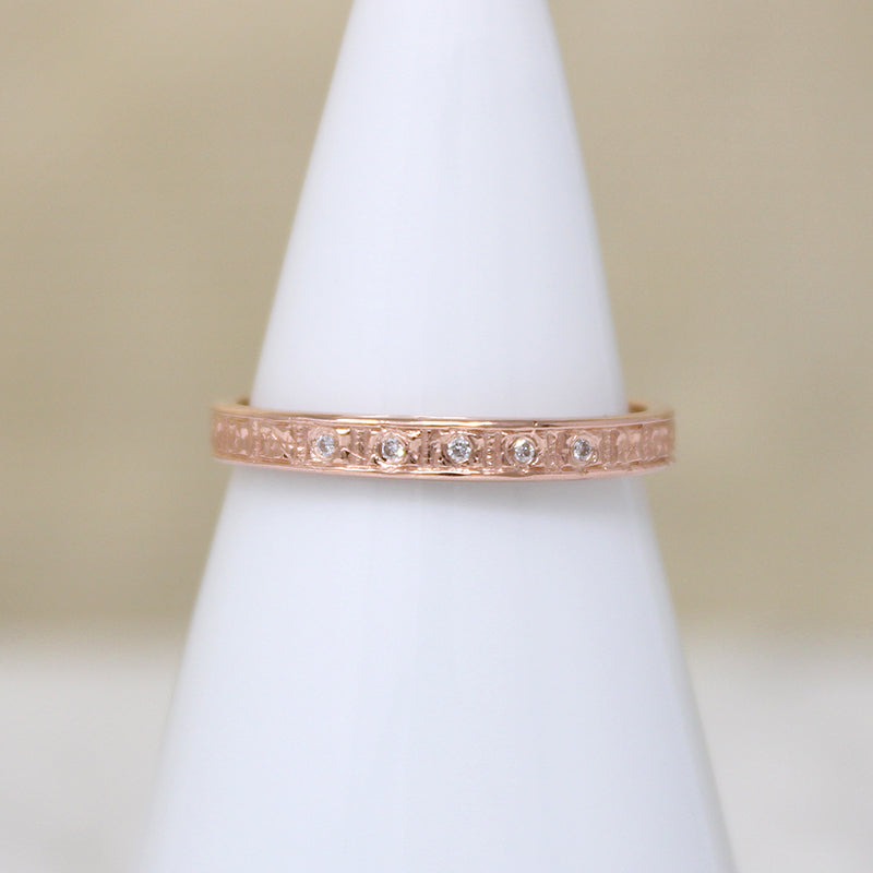Diamonds & Flowers Artisan Rose Gold Band by 720