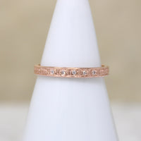 Diamonds & Flowers Artisan Rose Gold Band by 720