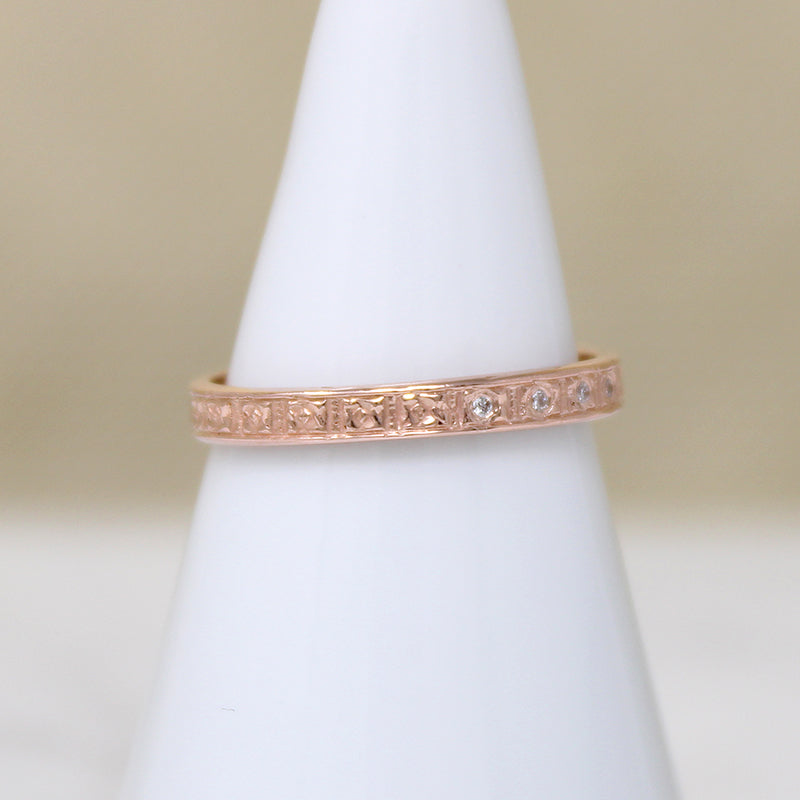 Diamonds & Flowers Artisan Rose Gold Band by 720