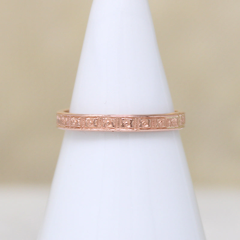 Diamonds & Flowers Artisan Rose Gold Band by 720
