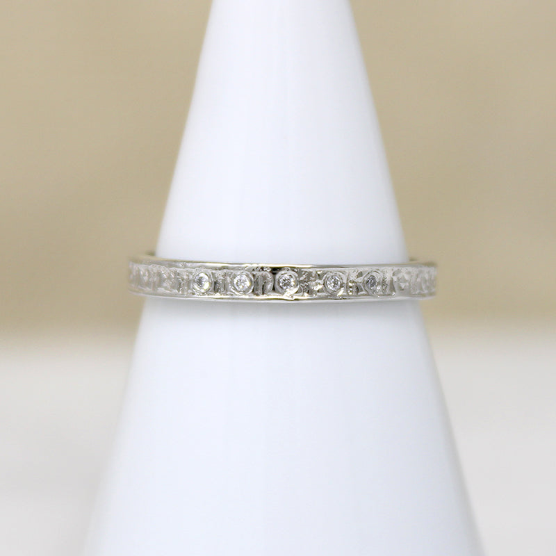 Diamonds & Flowers Artisan White Gold Band by 720