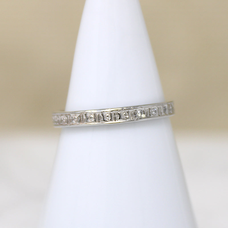 Diamonds & Flowers Artisan White Gold Band by 720