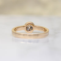 Old Mine Cut Diamond in 14k Gold Bezel Solitaire by 720