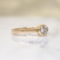 Old Mine Cut Diamond in 14k Gold Bezel Solitaire by 720