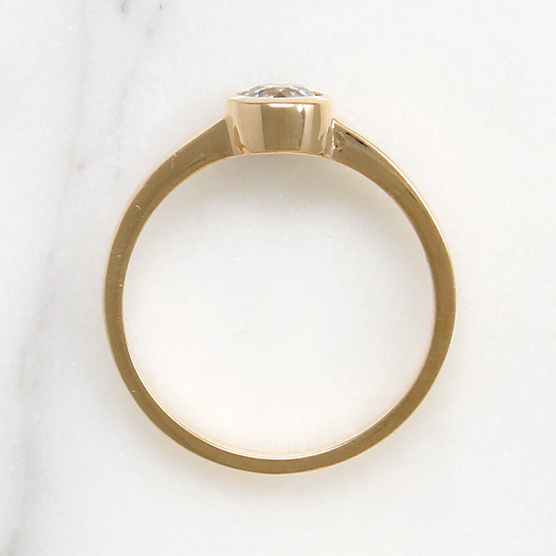 Old Mine Cut Diamond in 14k Gold Bezel Solitaire by 720
