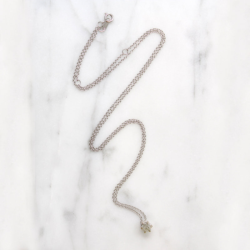 Old Mine Cut Diamond in White Gold Pendant by 720