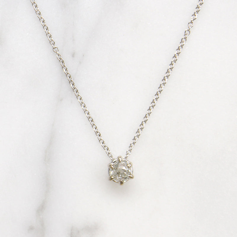 Old Mine Cut Diamond in White Gold Pendant by 720