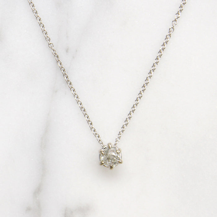 Old Mine Cut Diamond in White Gold Pendant by 720