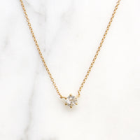 Old European Cut Diamond in Gold Solitaire Necklace by 720