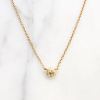 Old European Cut Diamond in Gold Solitaire Necklace by 720