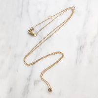 Dainty Vintage Diamond in Gold Bezel Pendant by 720