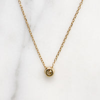 Dainty Vintage Diamond in Gold Bezel Pendant by 720