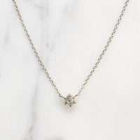 Old Mine Cut Diamond in White Gold Solitaire Pendant by 720