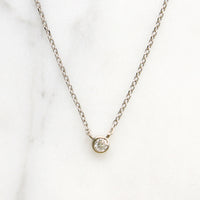 Petite Vintage Diamond in White Gold Bezel Pendant by 720