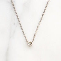 Petite Vintage Diamond in White Gold Bezel Pendant by 720