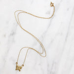 Light 14k Gold Butterfly Charm Necklace