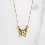 Light 14k Gold Butterfly Charm Necklace