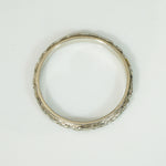 Vintage Forget-Me-Not White Gold Engraved Band