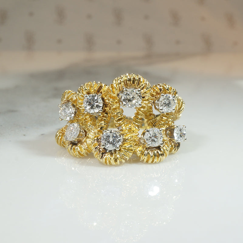 Fantastical 18k Yellow Gold and Diamond Ring