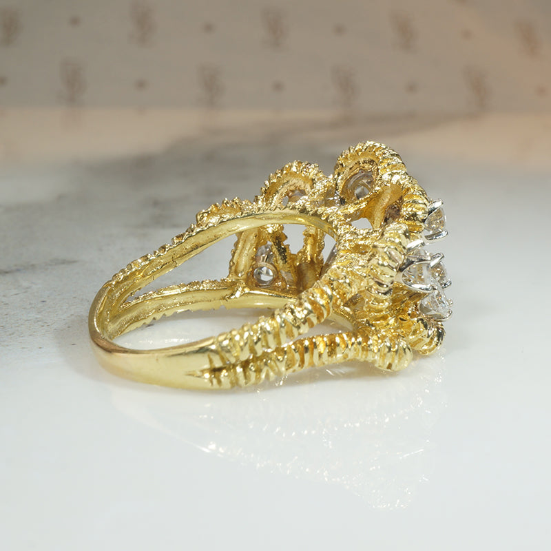 Fantastical 18k Yellow Gold and Diamond Ring