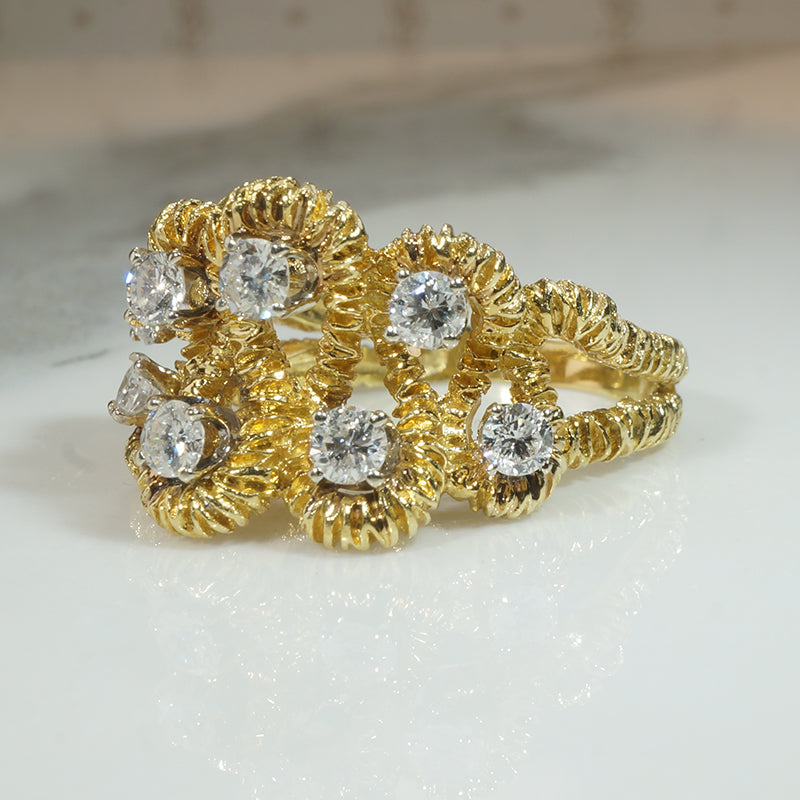 Fantastical 18k Yellow Gold and Diamond Ring