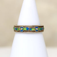 Chinese Silver Gilt Filigree & Enamel Flowers Band