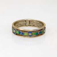Chinese Silver Gilt Filigree & Enamel Flowers Band