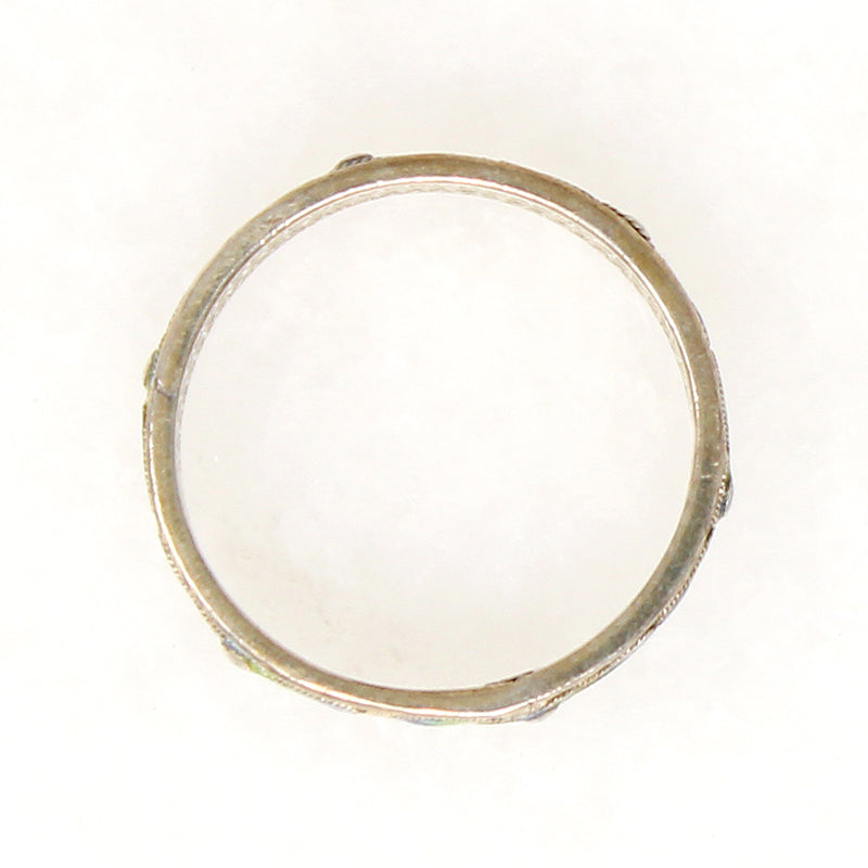 Chinese Silver Gilt Filigree & Enamel Flowers Band