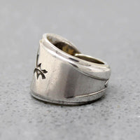 Sterling Spoon Ring with Navajo Rocker Designs