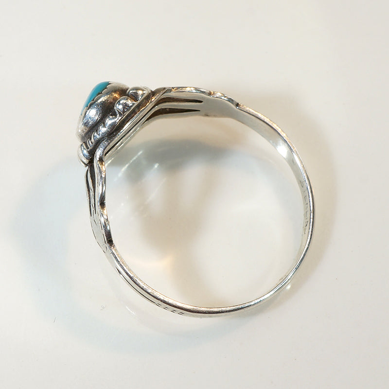 Dainty Turquoise & Sterling Silver Navajo Ring