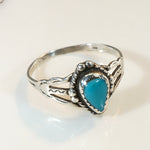 Dainty Turquoise & Sterling Silver Navajo Ring