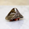 Wild Art Deco Sterling & Enamel Cameo Ring
