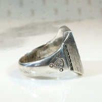 Peruvian Llama Signet Ring in Silver & 18k Gold